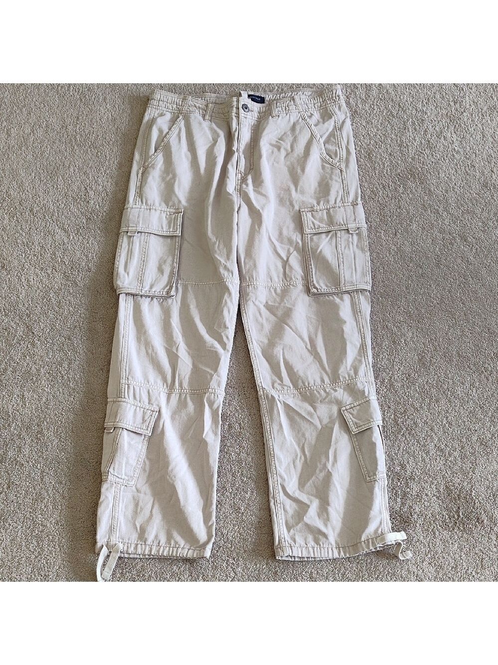 Men's Casual Cargo Pants - Cream